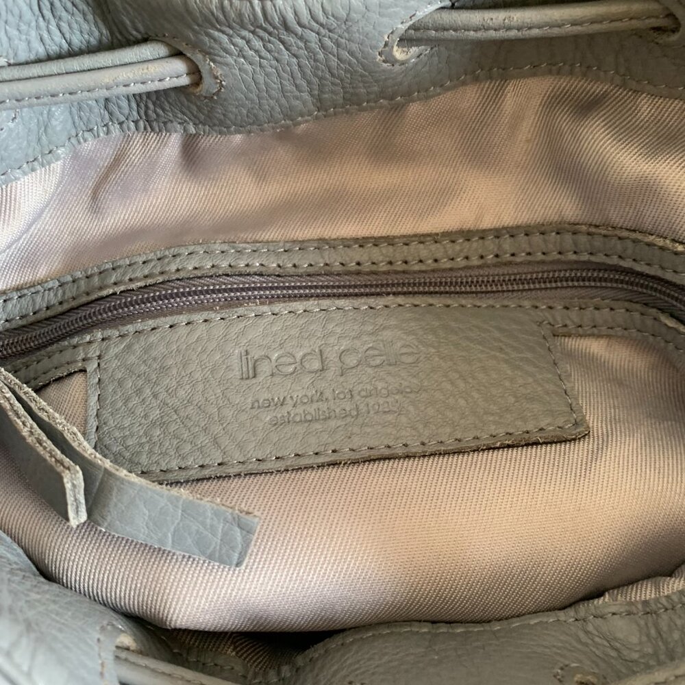 LINEA PELLE Ryan Slate Drawstring Bucket Crossbody Bag Slight Damage PLEASE READ - Picture 8 of 10